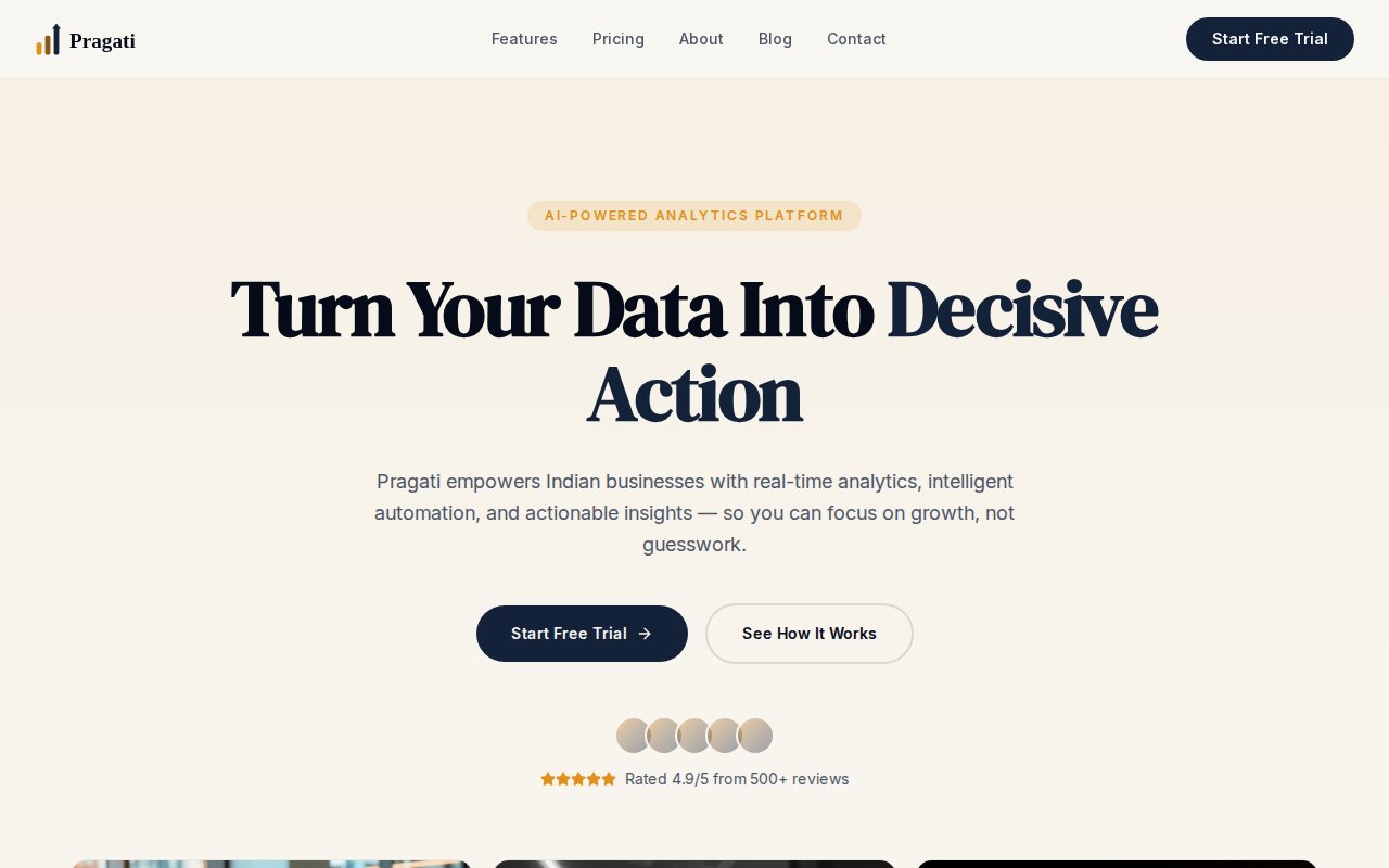 Pragati Analytics — AI-powered business analytics platform for Indian startups