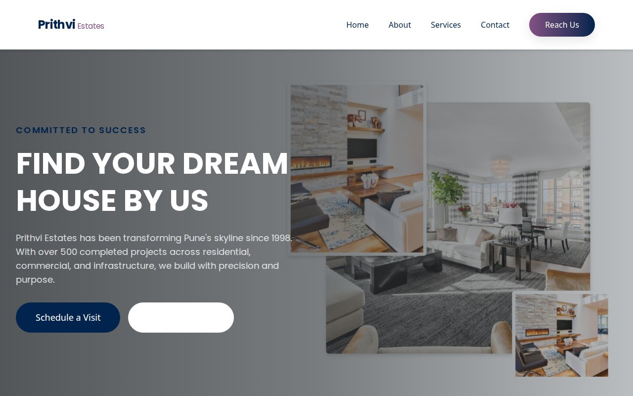 Prithvi Estates — Premium luxury real estate with property listings and virtual tours