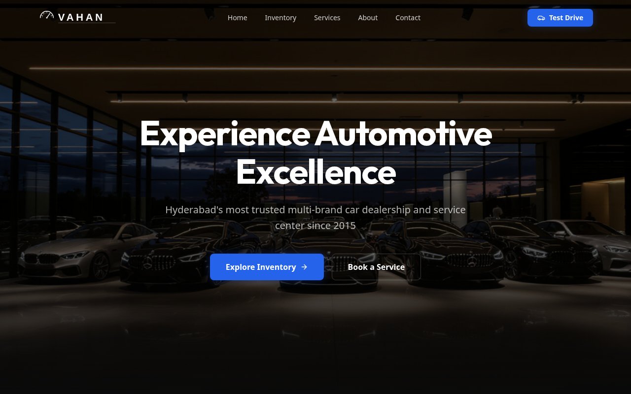 Vahan Motors — Premium automotive dealership with inventory showcase