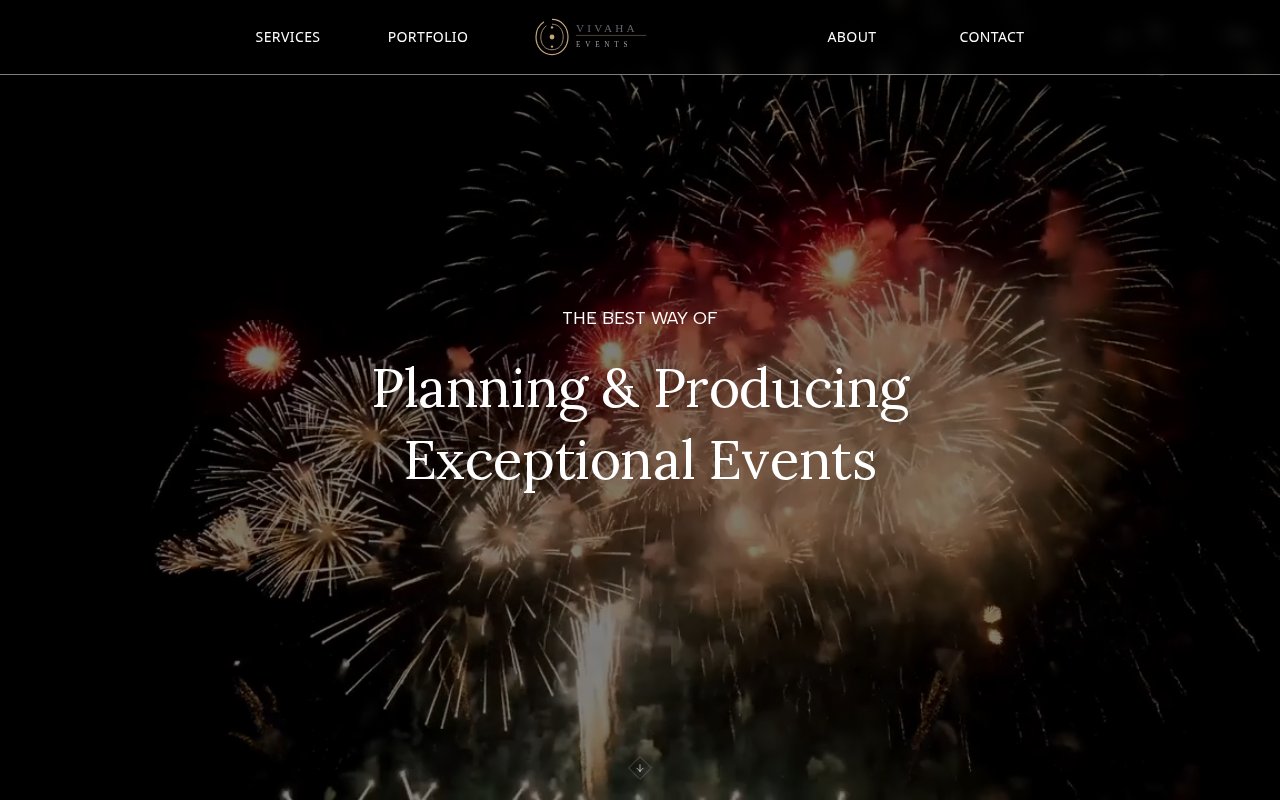 Vivaha Weddings — Elegant luxury wedding and events planning with gold palette