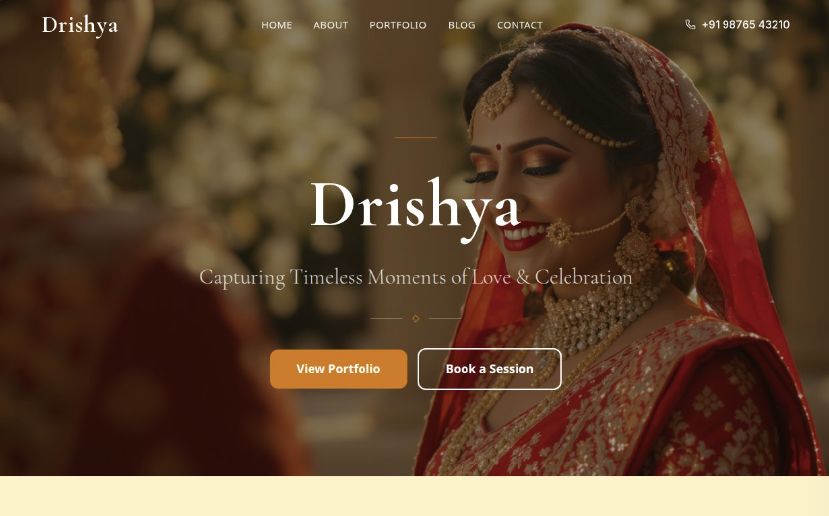 Wedding photography website